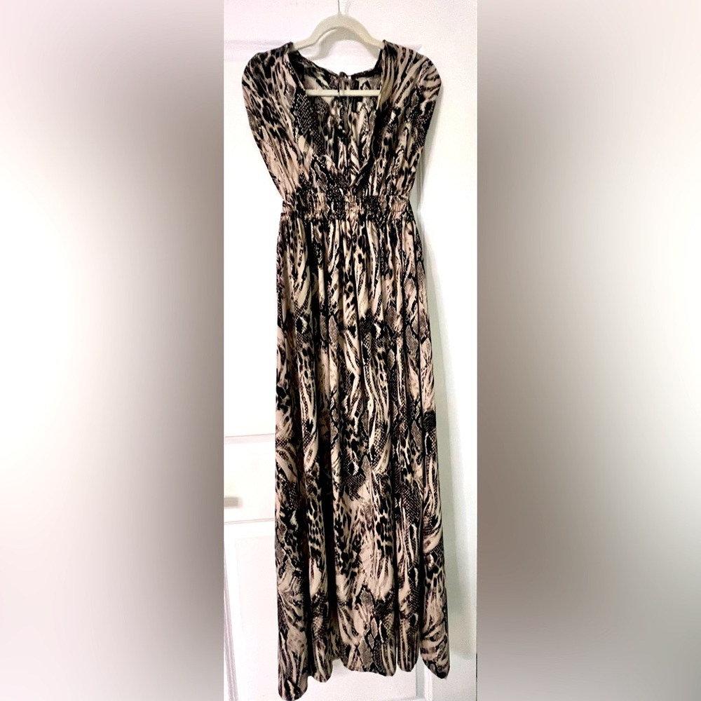 America & Beyond Snakeskin Maxi Dress